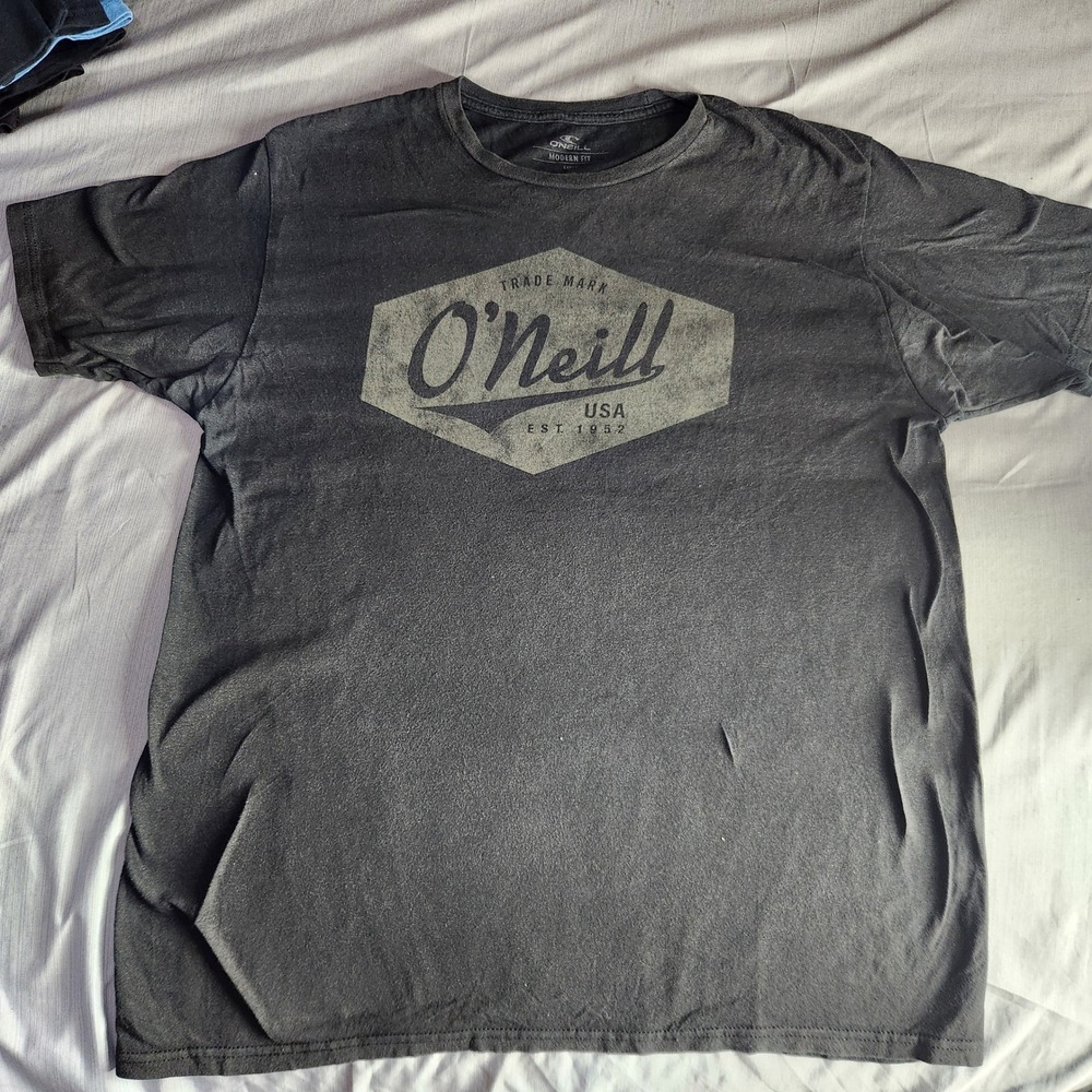 O'Neill Modern Fit Graphic T-Shirt Mens Large Black Trademark USA Est 1952